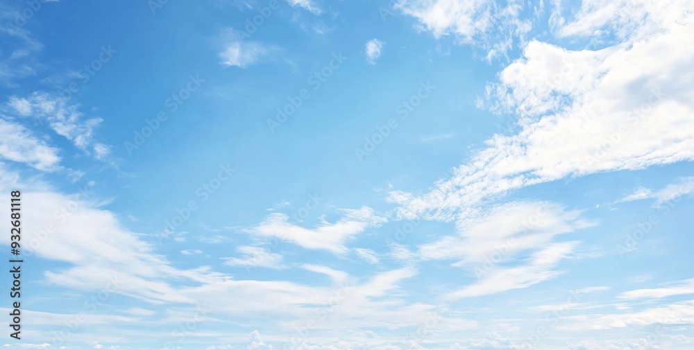 Serene Ocean Scene with Clear Blue Waters and Bright Sun, Reflecting Light with White Clouds in the Sky Serene Ocean Scene with Clear Blue Waters and Bright Sun, Reflecting Light with White Clouds in the Sky