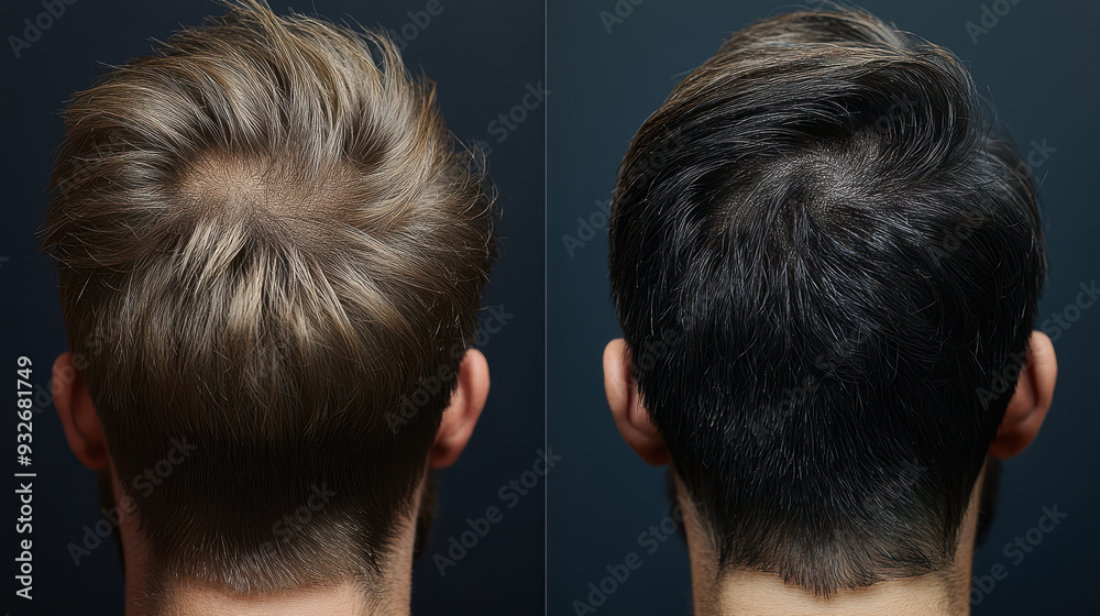Before and after images of hair growth post-transplant Before and after images of hair growth post-transplant