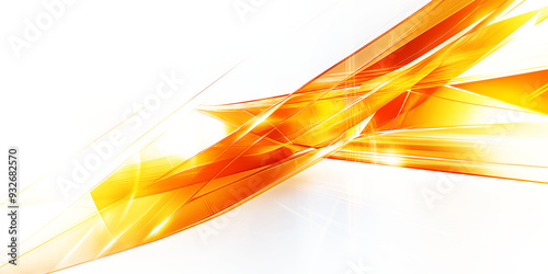 Technology abstract fractal lines background, yellow orange and white color.	