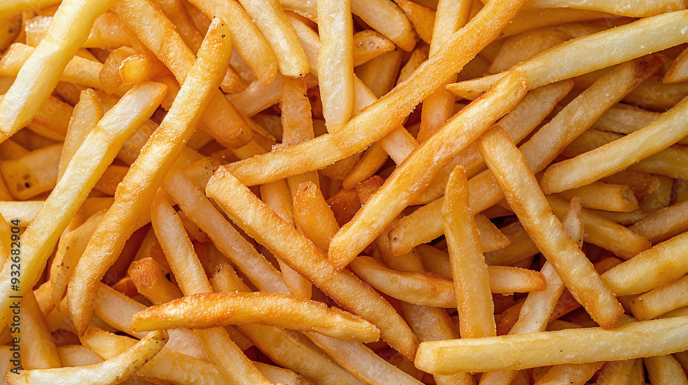 Golden-brown French fries, a crispy and delicious snack background Golden-brown French fries, a crispy and delicious snack background