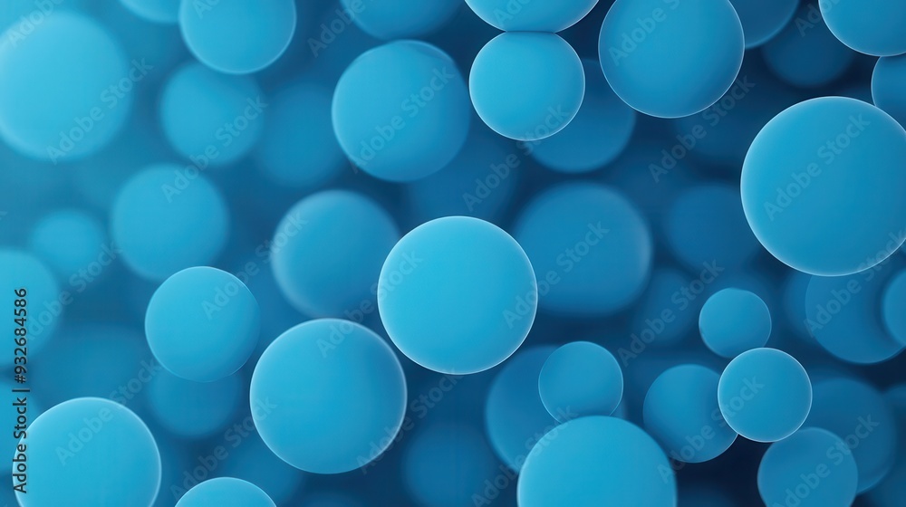 Blue abstract circles resembling cells, minimalist biological research design Blue abstract circles resembling cells, minimalist biological research design