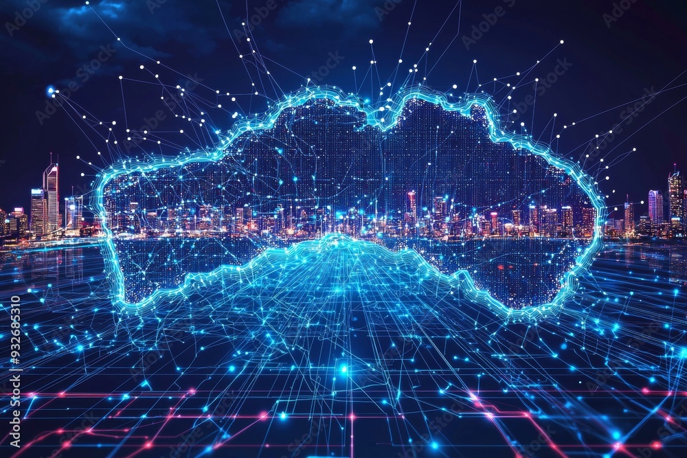 Digital map of australia network connectivity created with generative ai Digital map of australia network connectivity created with generative ai