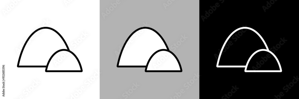 シンプルな線画の山のベクターアイコン シンプルな線画の山のベクターアイコン