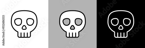 シンプルな線画の骸骨のベクターアイコン