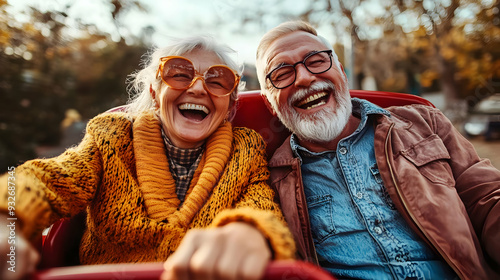 Happy elderly couple enjoyi...