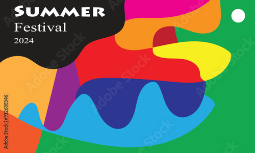 Vector Colorful liquid and fluid background for summer