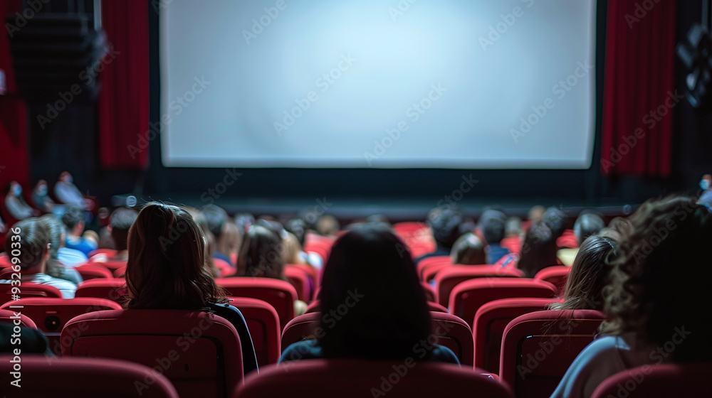 Audience Engaged in a Movie Screening at a Modern Cinema Hall Audience Engaged in a Movie Screening at a Modern Cinema Hall
