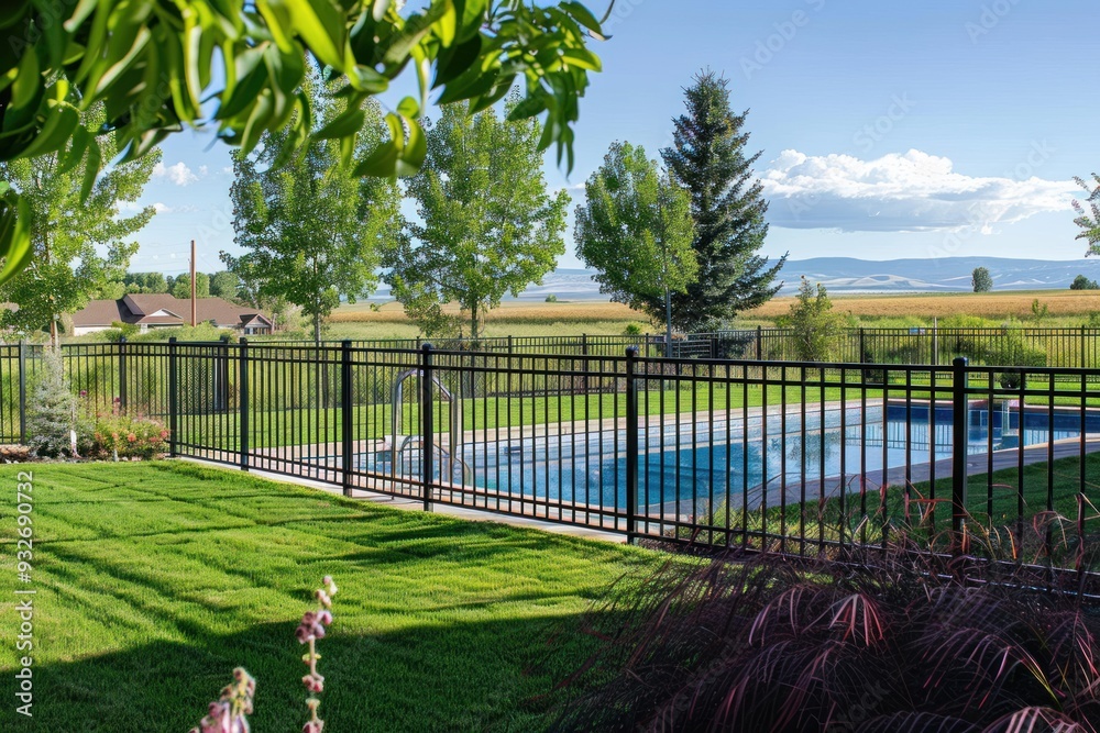 Fototapeta premium Backyard Pool with a View