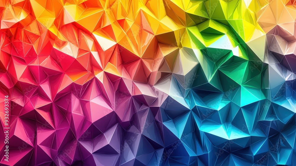 Obraz premium Abstract Geometric Rainbow Pattern Background