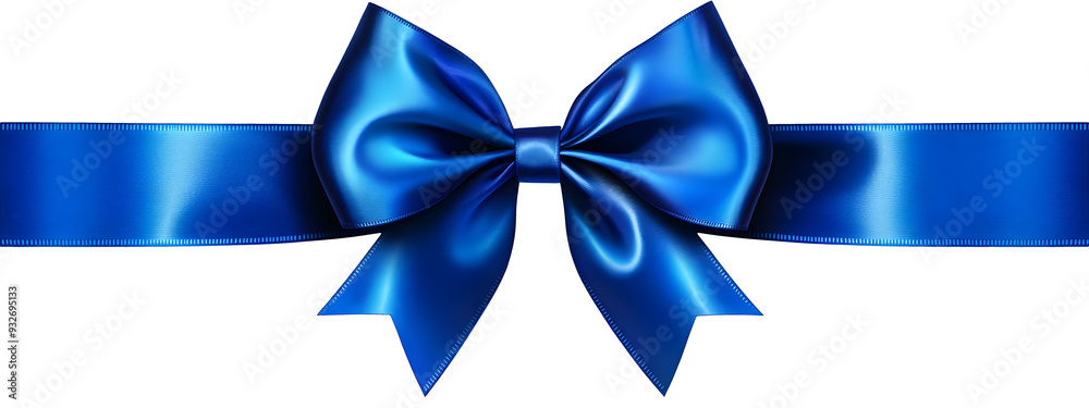 Shiny satin blue ribbon with a bow isolated on transparent background for greeting cards and invitations. Shiny satin blue ribbon with a bow isolated on transparent background for greeting cards and invitations.