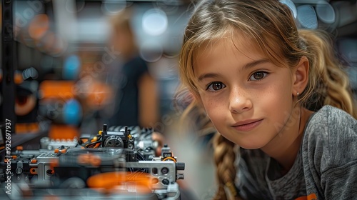 children learning robotics in elementary school young students building robot in after school robotics club field trip to real robotics laboratory