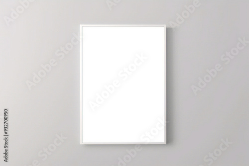 Maqueta de marco de póster de imagen de madera mínima sobre papel tapiz blanco	