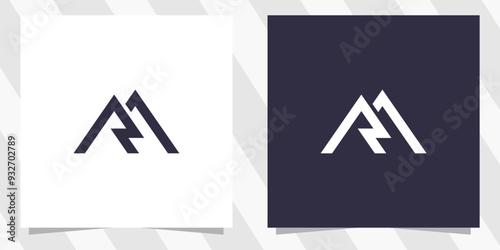 letter rm mr logo design vector