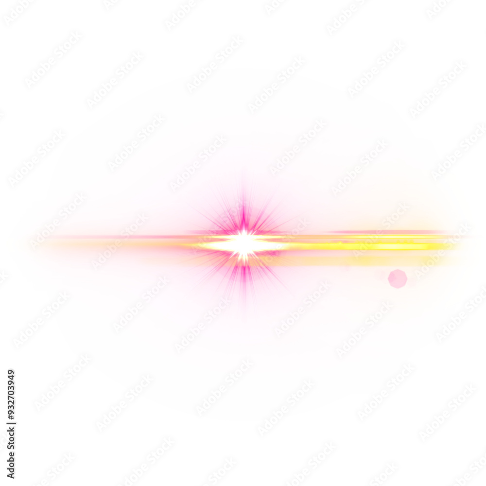 Lens flare light ray effect.