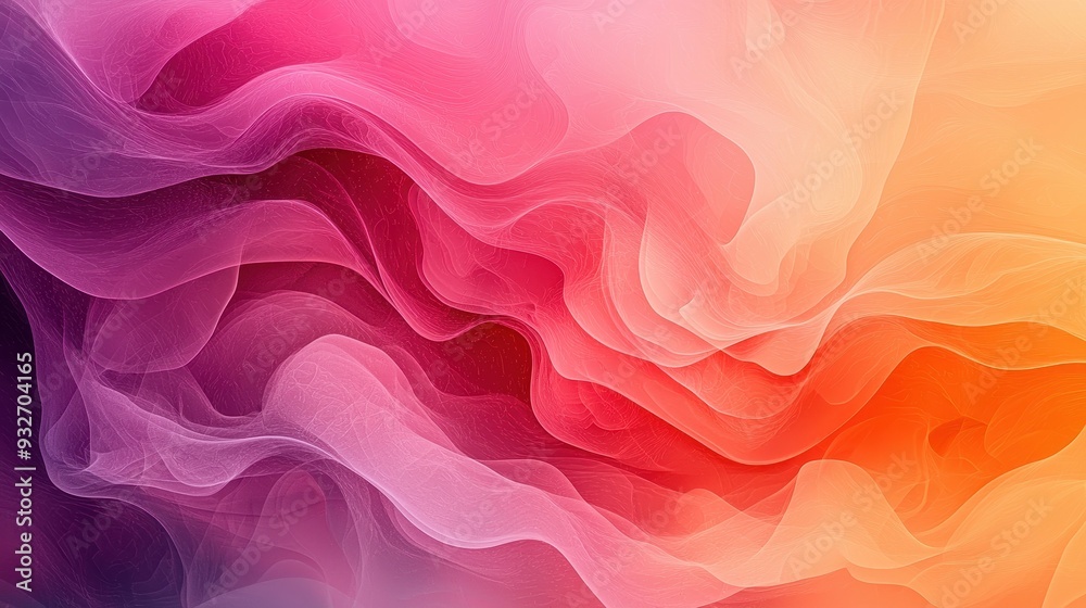 Fototapeta premium Abstract Wavy Gradient Background in Red Orange and Pink Colors