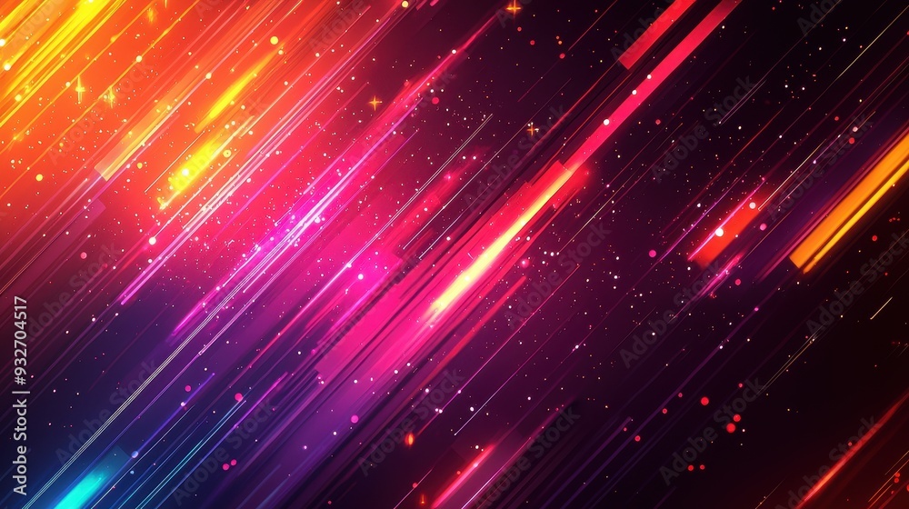 Abstract Red Orange and Blue Light Streaks on Black Background Abstract Red Orange and Blue Light Streaks on Black Background