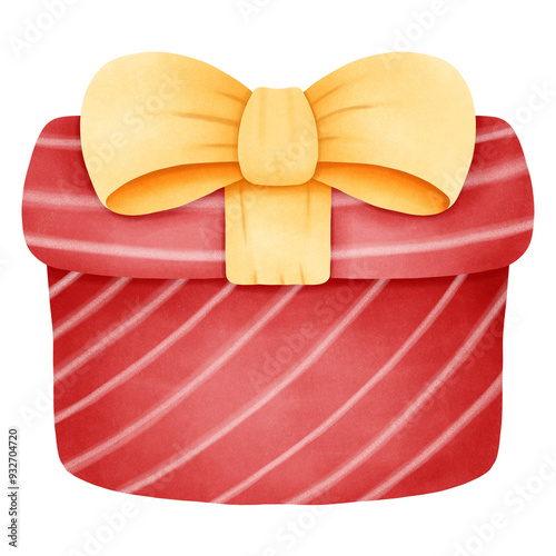 Red shaped box with ribbon
