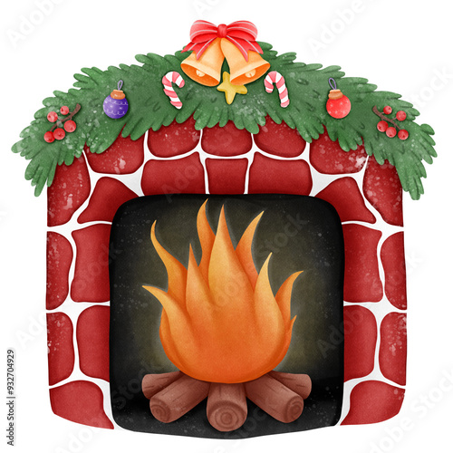 Chimneys and Christmas decorations