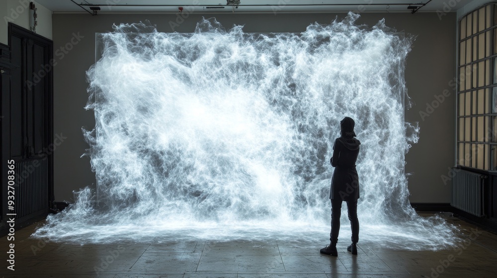 Obraz premium Person Facing Waves.