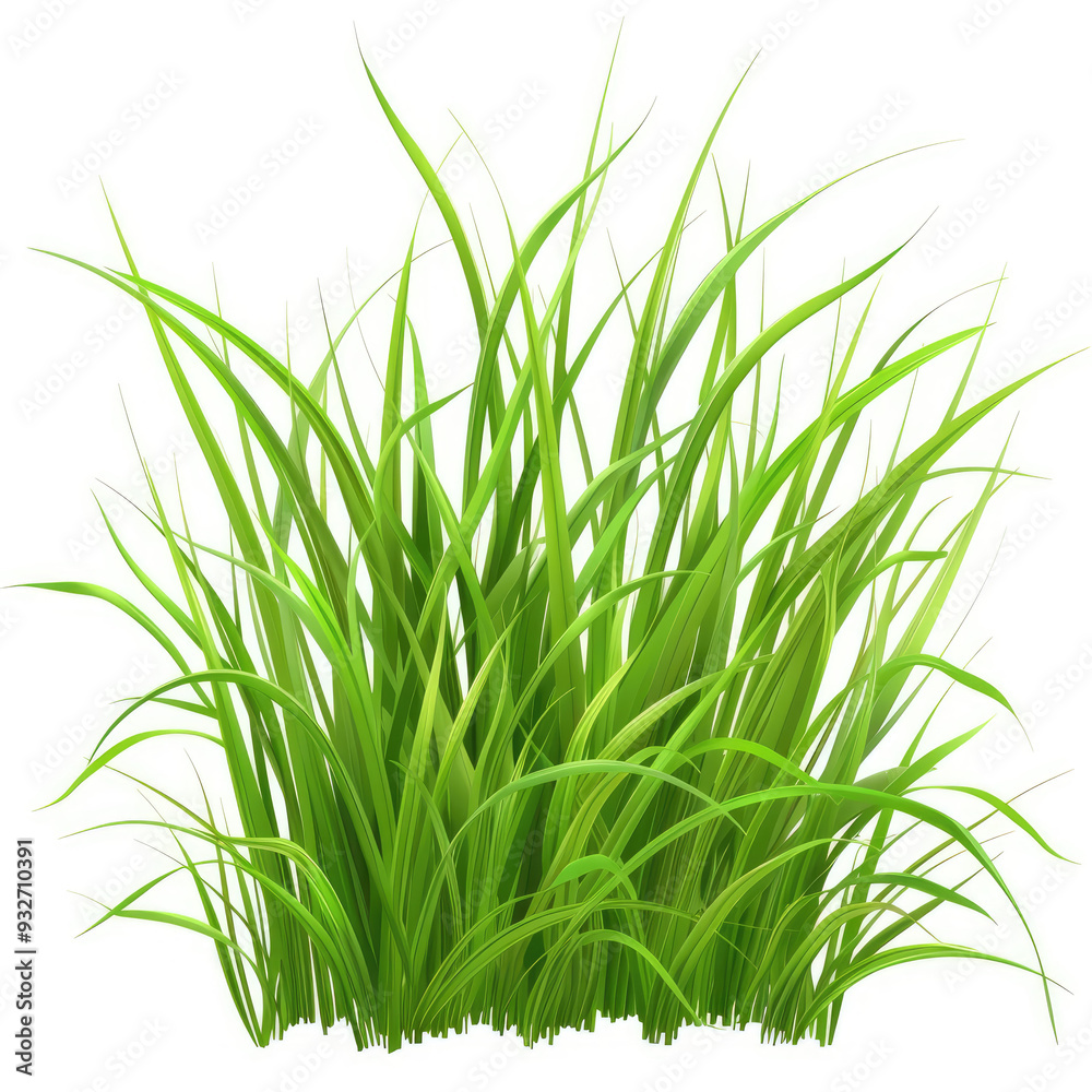 A green grass isolated White Background,2d vector flat
