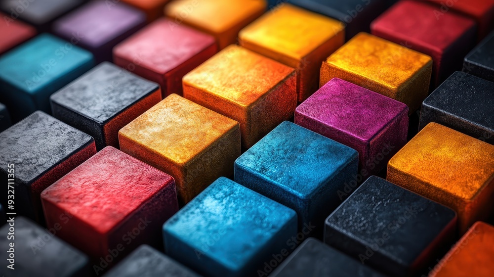 Abstract Colorful Cubes Pattern Background Modern Geometric Design Abstract Colorful Cubes Pattern Background Modern Geometric Design