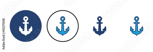 Anchor icon vector. Anchor symbol logo. Anchor marine icon.