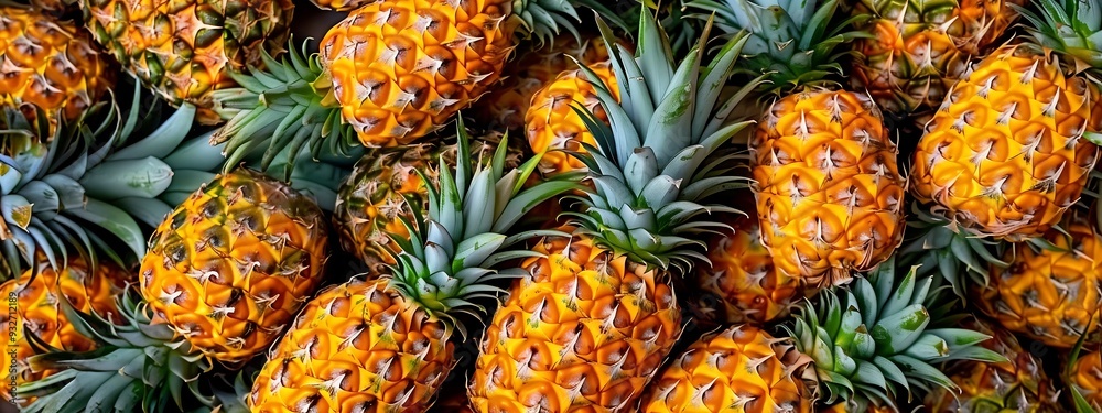 Bountiful pineapple harvest background with vibrant colors Bountiful pineapple harvest background with vibrant colors