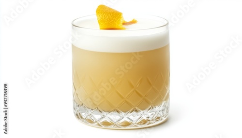 Whiskey sour isolated on a white background Creative Abstract Design for Nightlife and Celebrations. Minimalist Composition with Stylish Gradient Texture for Marketing, UI, and Graphic Projects. Sophi photo