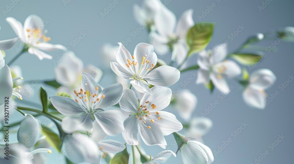 Detailed botanical illustration of spring flowers Detailed botanical illustration of spring flowers