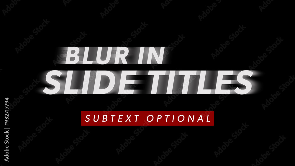 Blur In Sliding Overlay Titles Stock Template | Adobe Stock