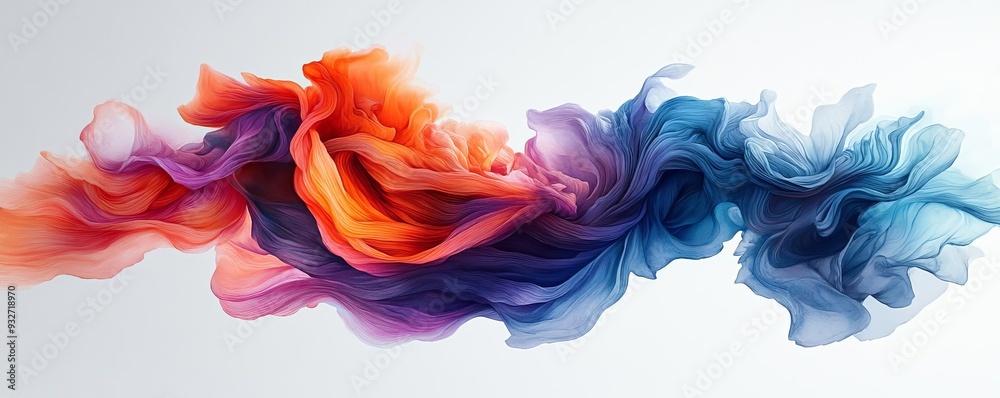 Fluid motion, intertwining shapes in bright tones, energetic composition, captivating color play, Watercolor style Fluid motion, intertwining shapes in bright tones, energetic composition, captivating color play, Watercolor style