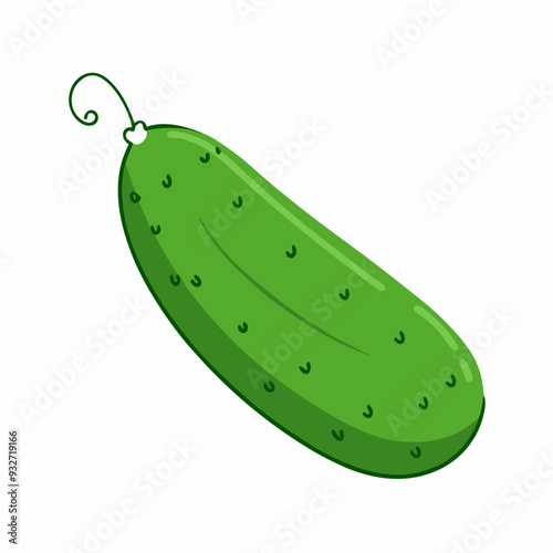 Green cucumber Organic vegetarian product grown by farmers in a greenhouse Stylized flat vegetable (2)