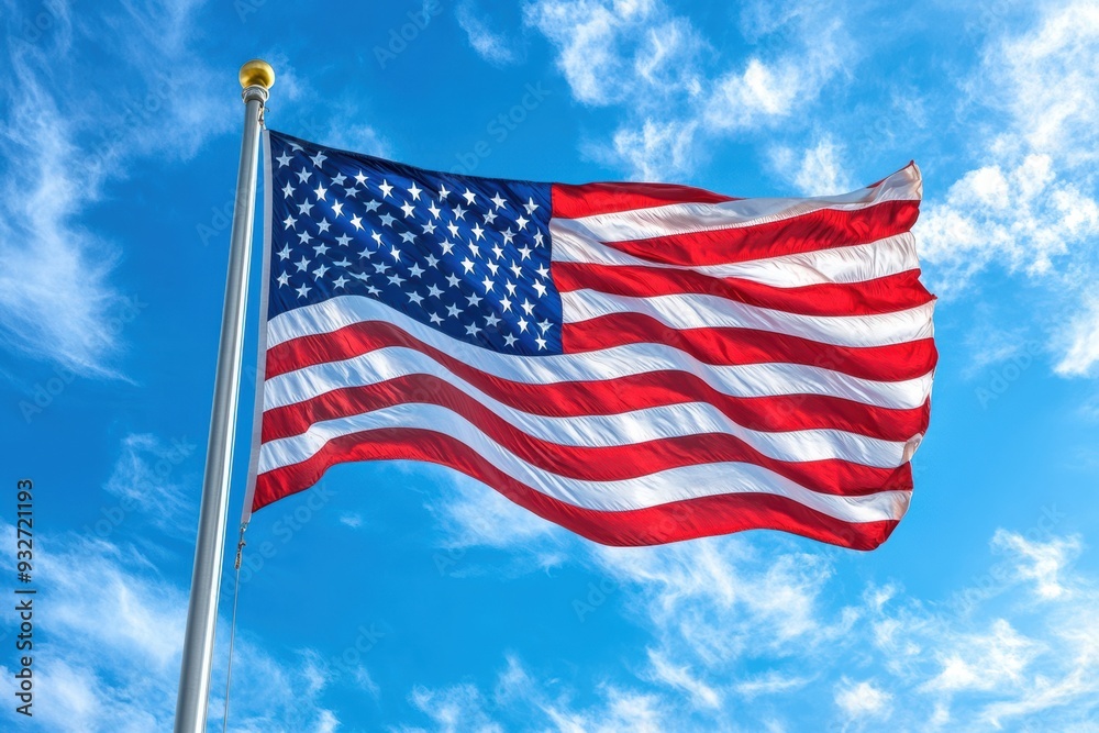 Flag Waves: Photograph the American flag waving in the breeze, emphasizing its symbolism and patriotism.