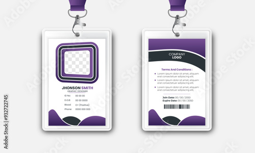 Modern and minimalist id card template. Creative id card design for your company employee