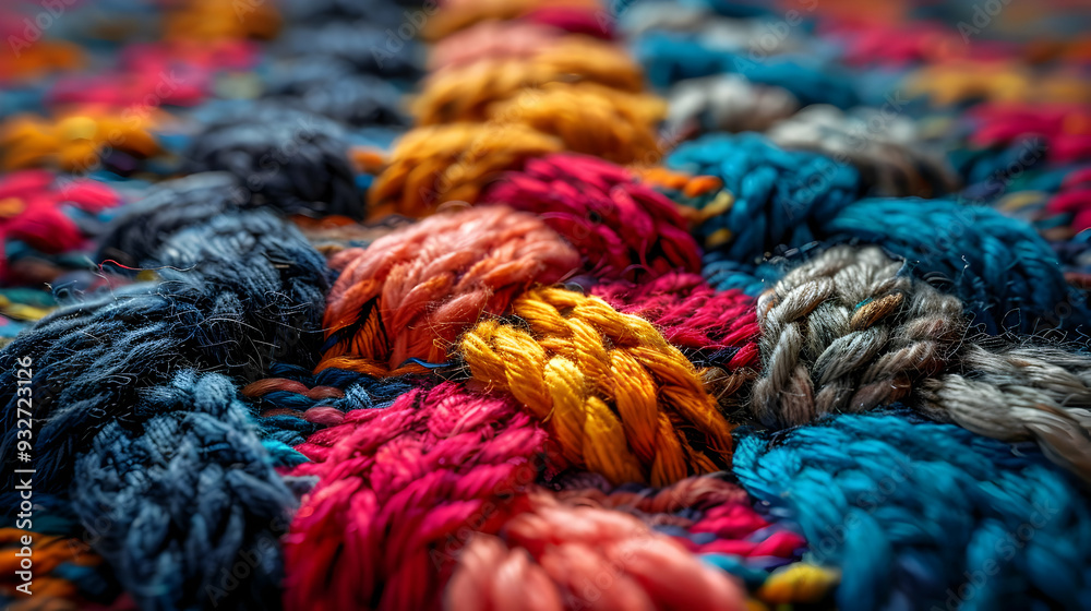 Close Up of Colorful Yarn Abstract Background Close Up of Colorful Yarn Abstract Background