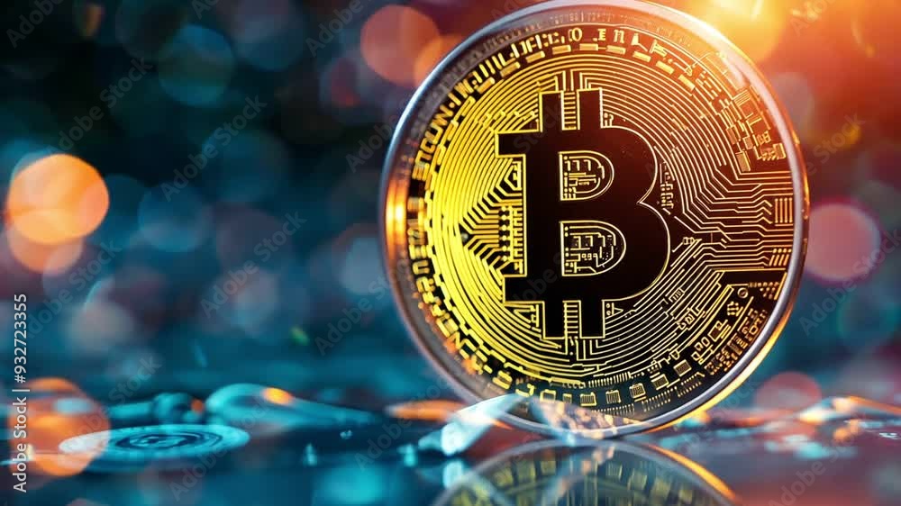 bitcoin floating in the air in a big bubble for risky investments or danger of crypto currencies trading 