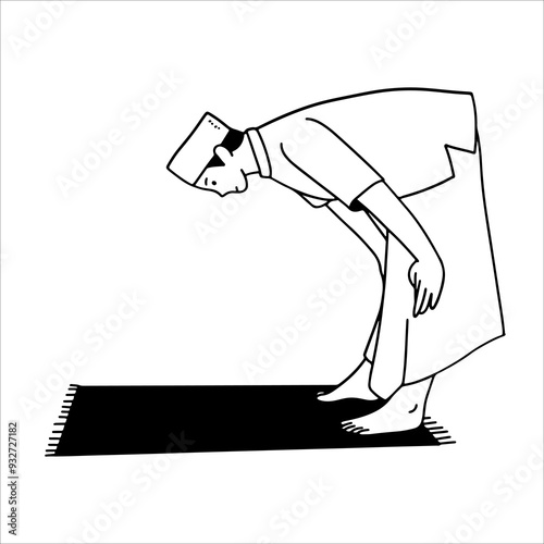 Muslim salat prayer ruku' movement