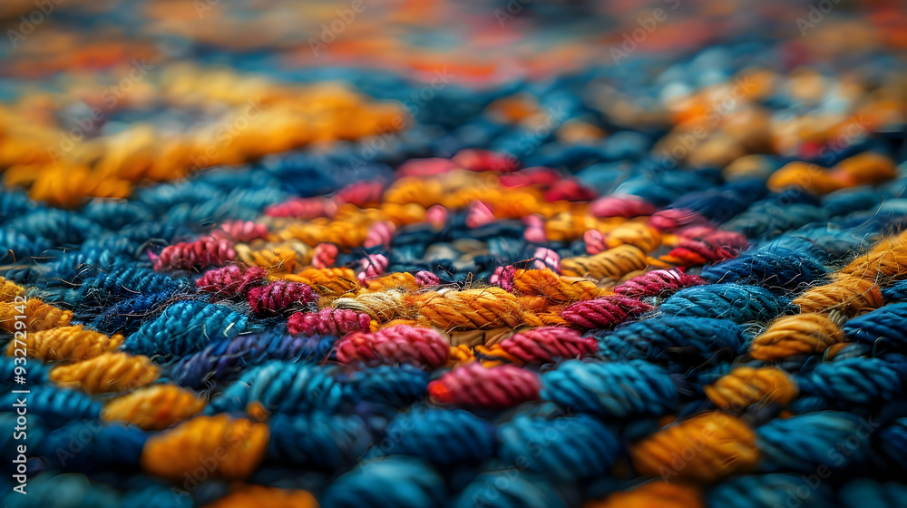 Closeup of Colorful Woven Fabric Texture Closeup of Colorful Woven Fabric Texture