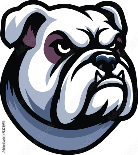 Bulldog Head Mascot Logo Illustration