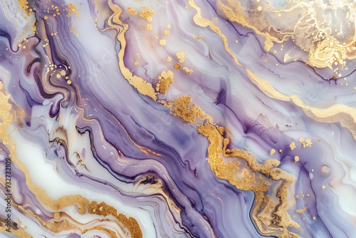 White background, pastel purple and gold marble pattern