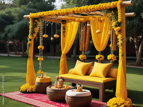 Haldi Ceremony Setup, Haldi Decor