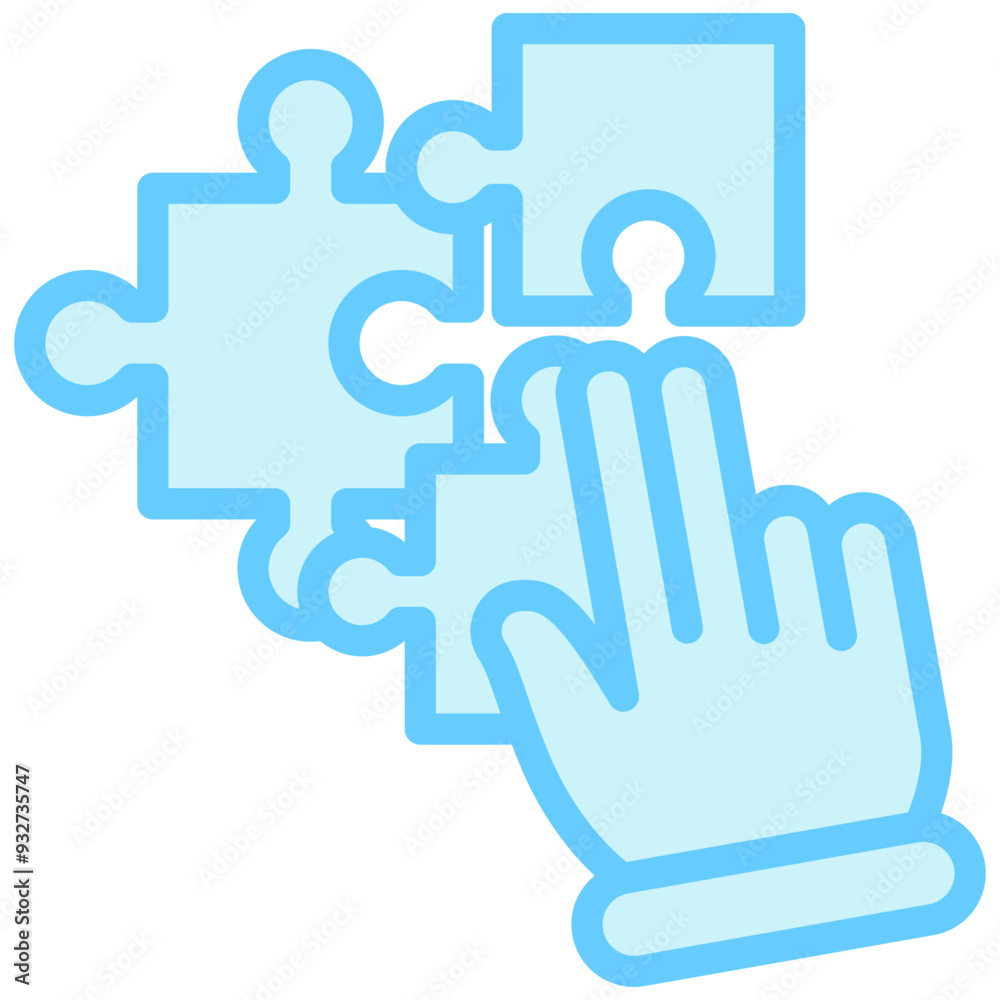 Puzzle dual tone blue color icon, relate to education theme use for modern concept, UI or UX kit, web and app development Puzzle dual tone blue color icon, relate to education theme use for modern concept, UI or UX kit, web and app development