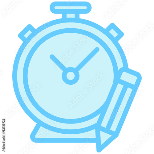 Clock dual tone blue color icon, relate to education theme use for modern concept, UI or UX kit, web and app development