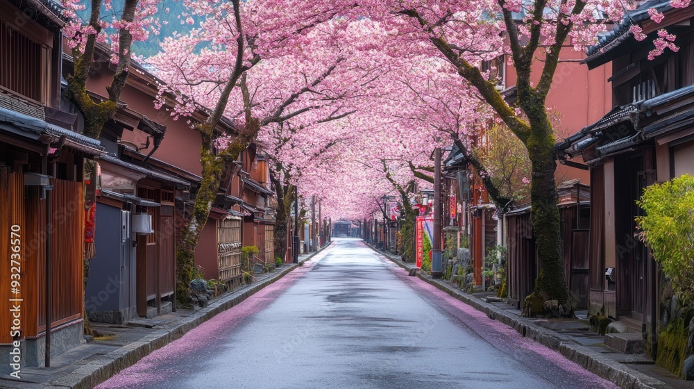 Fototapeta premium Cherry Blossom Street in Japan