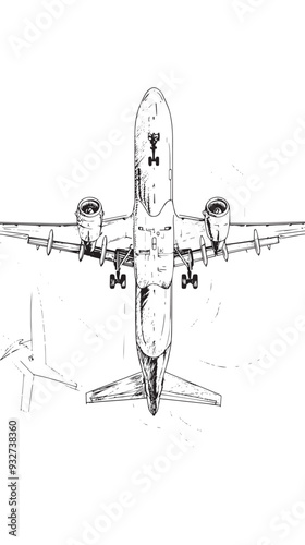 One line airplane. Travel aviation, private plane and airlines linear sketch vector illustration