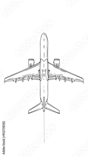 One line airplane. Travel aviation, private plane and airlines linear sketch vector illustration