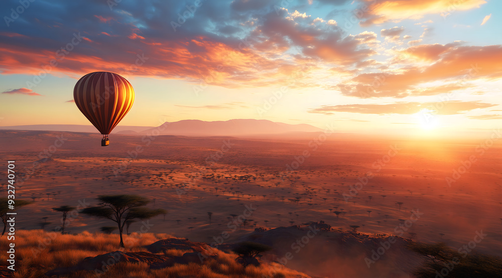 epic view of vast plains stretching to horizon and acacia trees dotting landscape at sunset epic view of vast plains stretching to horizon and acacia trees dotting landscape at sunset