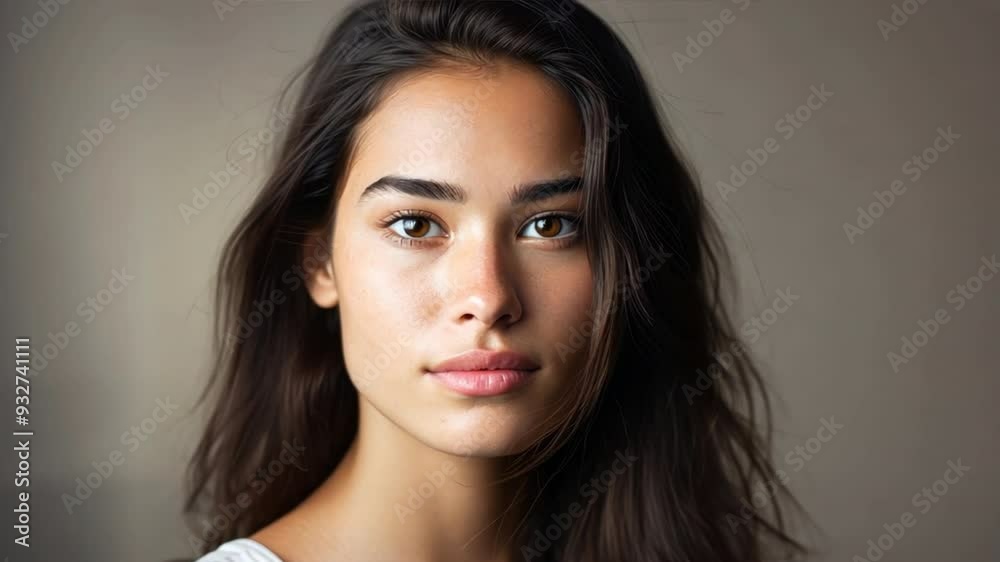 Young beautiful woman with a thoughtful expression, clear skin, Young beautiful woman with a thoughtful expression, clear skin,
