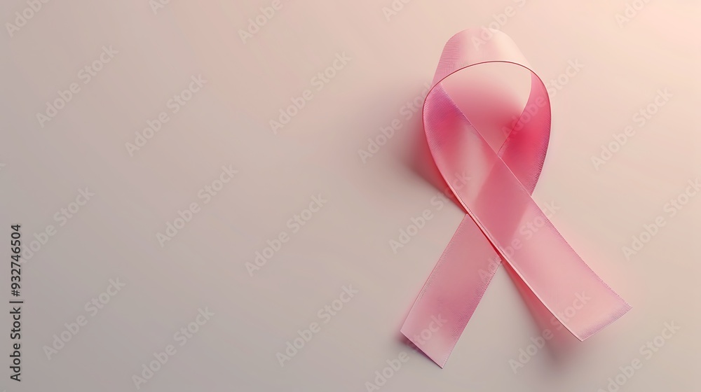 A soft pink ribbon placed against a white background, symbolizing breast cancer awareness, with a subtle gradient and delicate shadows to emphasize the importance of the cause. 8k UHD, suitable A soft pink ribbon placed against a white background, symbolizing breast cancer awareness, with a subtle gradient and delicate shadows to emphasize the importance of the cause. 8k UHD, suitable