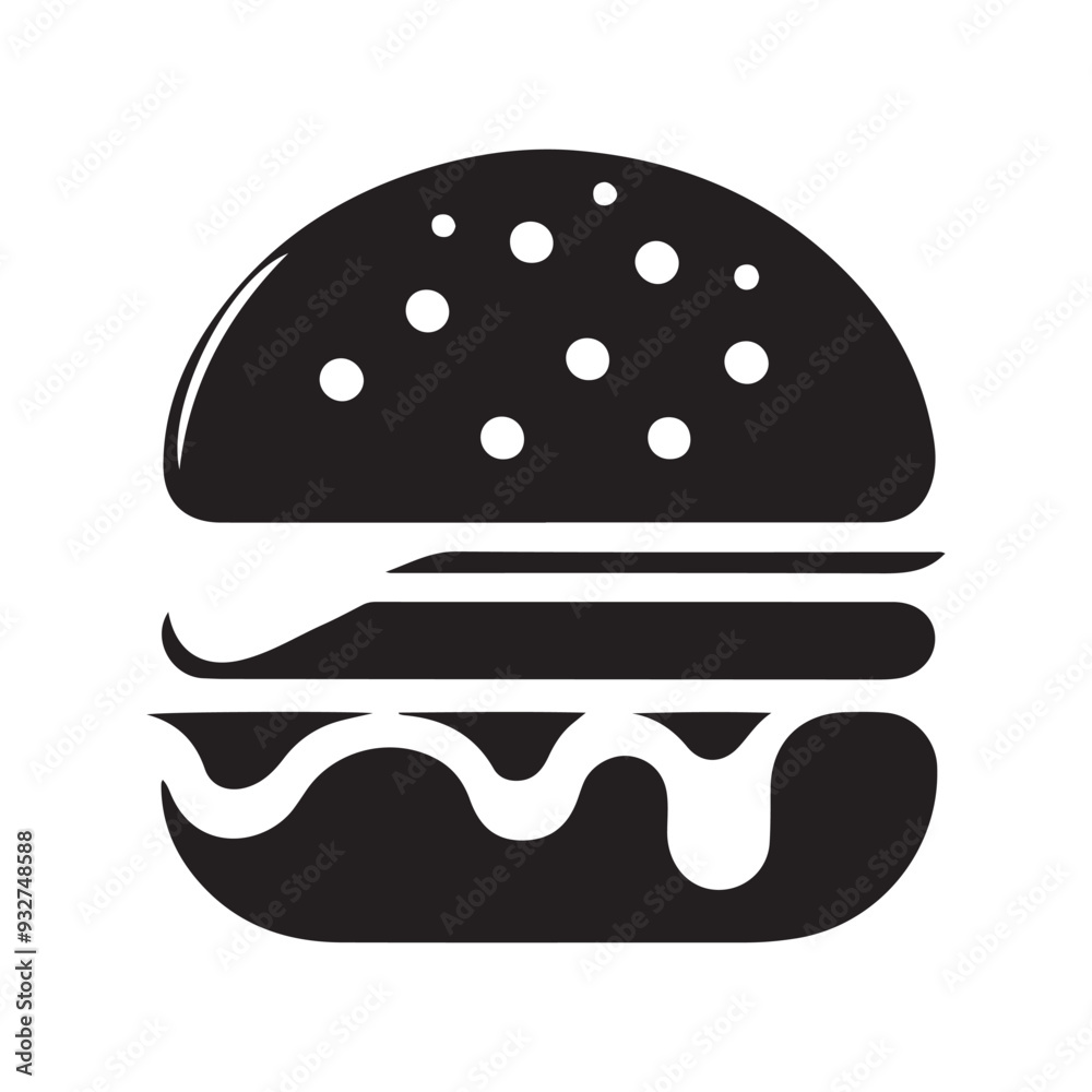 Fast food icon, logo, silhouette, burger, fries, drinks, Symbols and signs of street food, Black Fast Food Icons Fast food icon, logo, silhouette, burger, fries, drinks, Symbols and signs of street food, Black Fast Food Icons